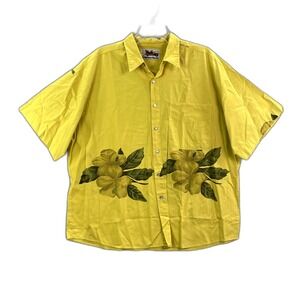 Company Collection Shirt Men XL Yellow Tropical Hawaiian Surf Skate Travel Camp
